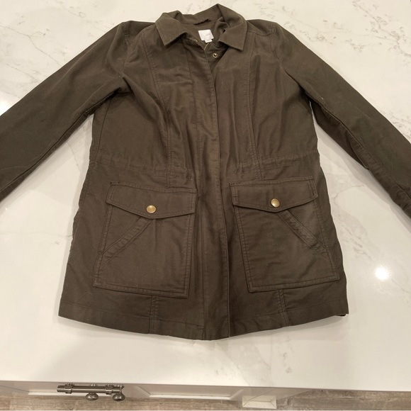 LIKE NEW! J.Jill army green lined utility jacket - Picture 4 of 14